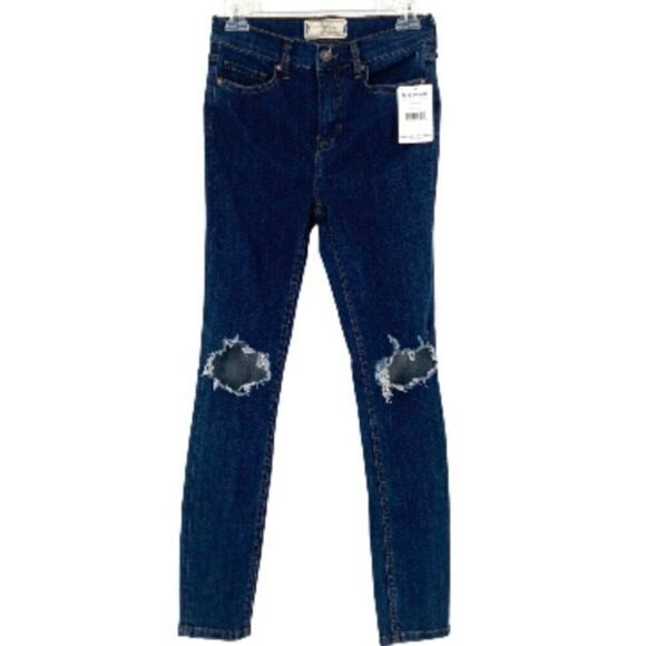 Free People Busted Knee High Waist Skinny Jeans Size 26 NWT - Picture 1 of 11